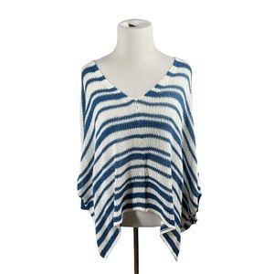 Wooden Ships White and Royal Blue Striped Tunic Sweater